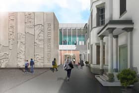 An artist’s impression of the entrance / exterior of the proposed Durham History Centre
