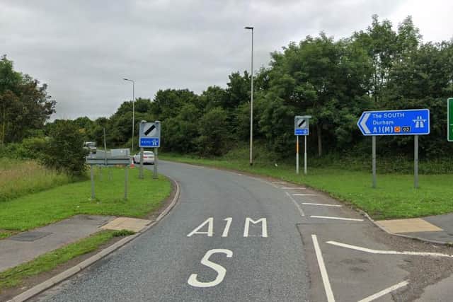 One person required hospital treatment following a three vehicle crash on the southbound sliproad of the A1 near Chester-le-Street. Photo: Google Maps.
