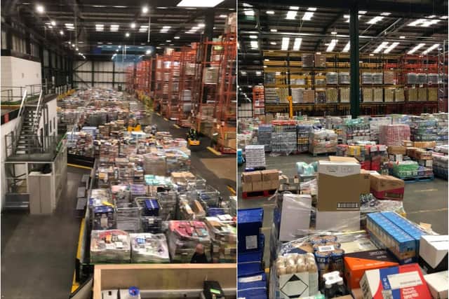 Supermarket warehouse worker Mark Donkin shared this photo of the fully stocked warehouse to appeal to people to stop panic buying.