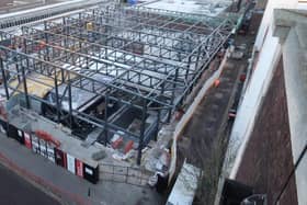 The steel frame taking shape on the Sunderland skyline. Images issued by Creo Comms.