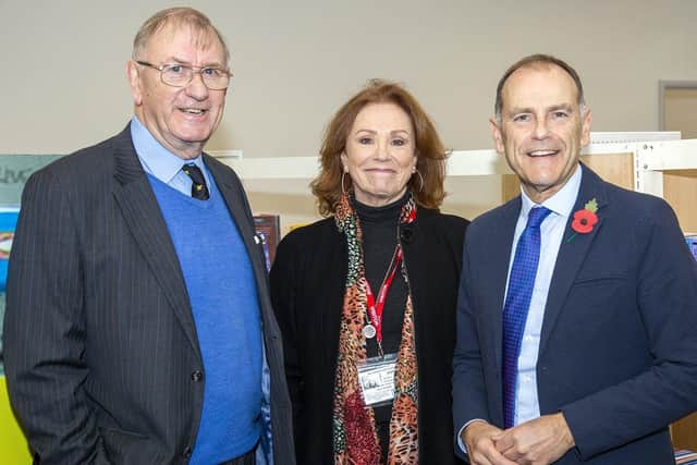 Monkwearmouth Academy alumni Bob Francis, Melanie Hill, and Jeff Brown returned the school to unveil their plaques.