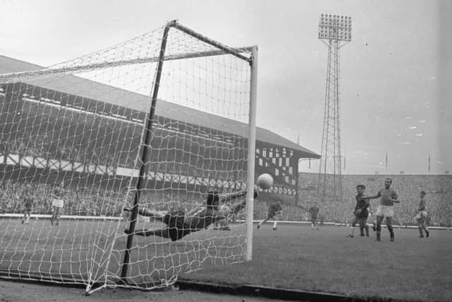 Goalkeeper Enrico Albertosi saves for Italy against Chile during a World cup clash at Roker Park on July 13, 1966.