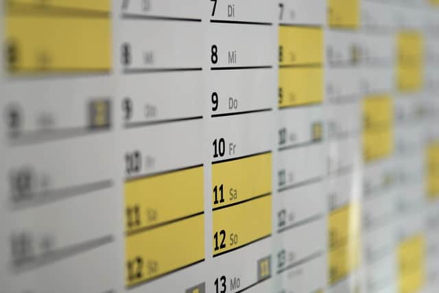 File image of a wall planner from Pixabay.