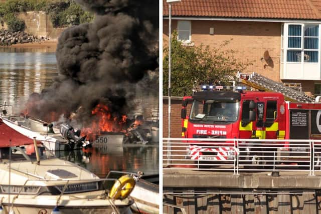 Firefighters were called to the fire at Sunderland Marina. Pictures by Ian Maggiore