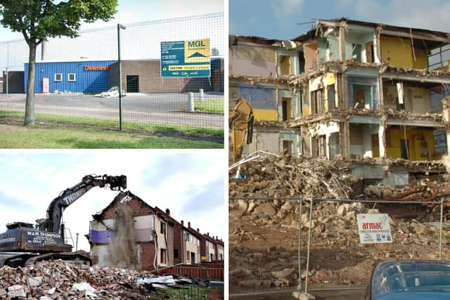 All of these Pennywell buildings were bulldozed.