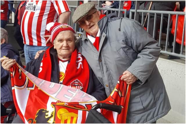 Sunderland AFC fan Eddie Oyston with wife Freda.