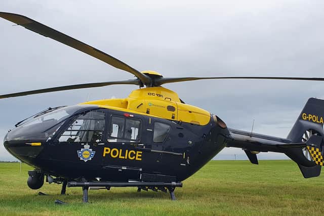 The police helicopter helped to track the car