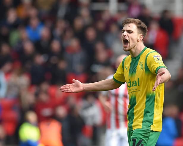 STOKE ON TRENT, ENGLAND - APRIL 15: Jayson Molumby of West Bromwich Albion celebrates scoring his teams first goal during the Sky Bet Championship between Stoke City and West Bromwich Albion at Bet365 Stadium on April 15, 2023 in Stoke on Trent, England. (Photo by Graham Chadwick/Getty Images)