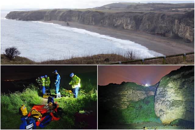 Emergency services were called to an area south of Nose's Point after a person became stuck on the cliff face.