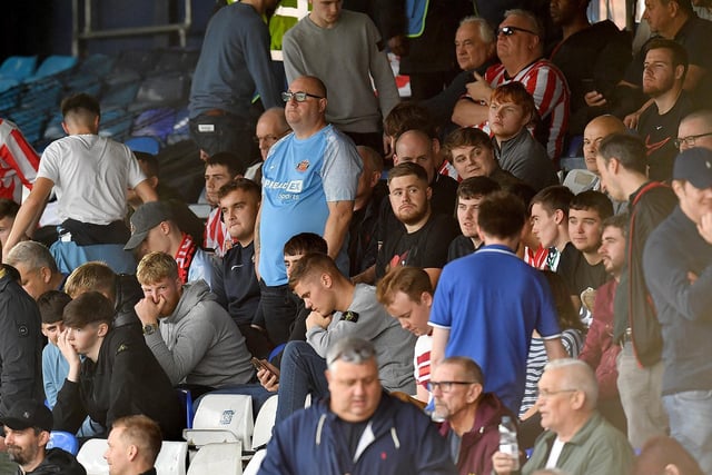 Sunderland fans during the Black Cats' 1-1 draw away to Luton Town at Kenilworth Road in the Championship.
