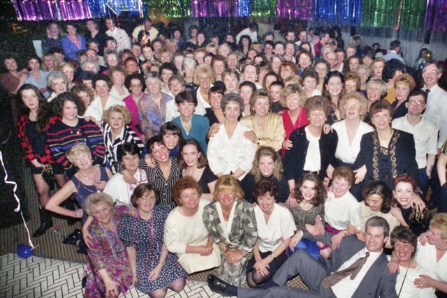 Binns staff were pictured at their last Christmas party on January 25, 1993.