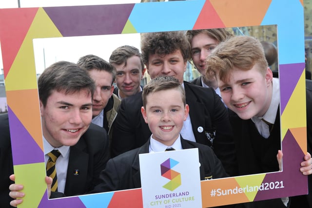 Students from St Aidans Catholic Academy at the official launch of Sunderland's City of Culture bid 5 years ago.