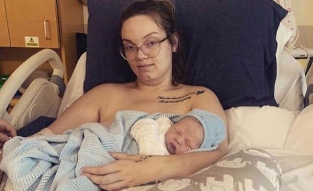 Ashleigh, 26, in hospital following the birth of baby boy Jacob Joyce