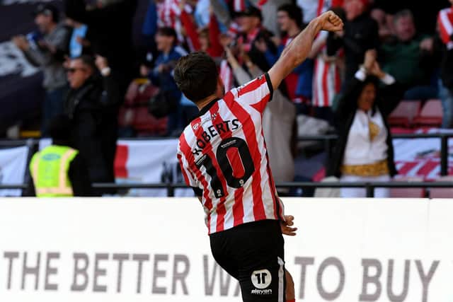 Patrick Roberts celebrates Sunderland's second goal at Watford. Picture by FRANK REID