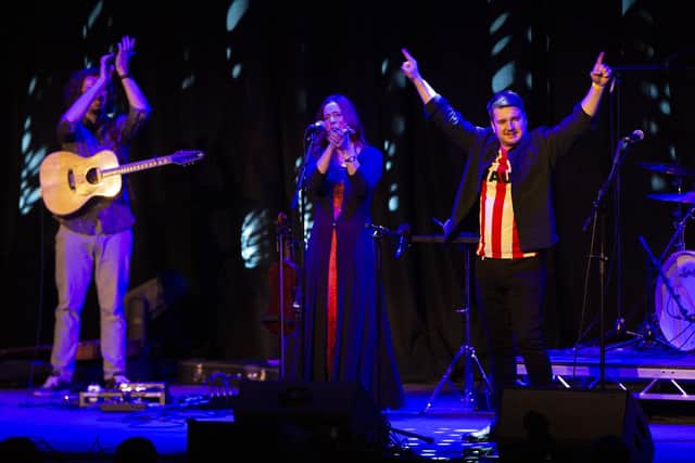 Marty Longstaff, seen here onstage with Kathryn Tickell, is headlining. Picture by Mark Savage.