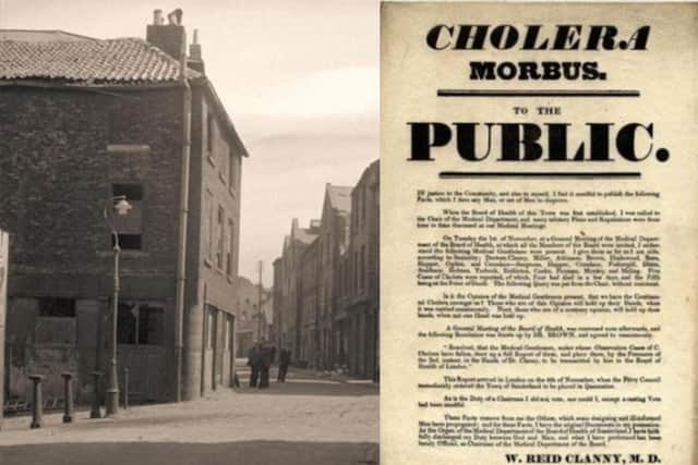 A public statement about the disease by Dr Clanny and Low Street, where the outbreak began