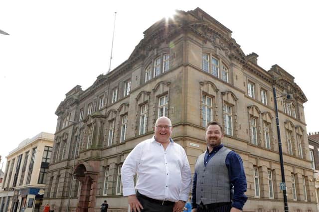 Councillor Graeme Miller, leader of Sunderland City Council and Mark Black, chief executive of Adavo Workspace at the River Wear Commissioners Building.