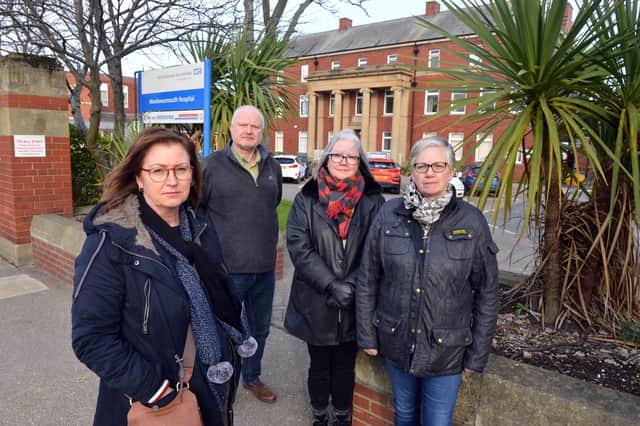 Local residents group appeal to stop the demolishing of Monkwearmouth Hospital. From left Joanne Roulstone, Michael Hartnack, Yvonne Gray and Tracey Younger.
