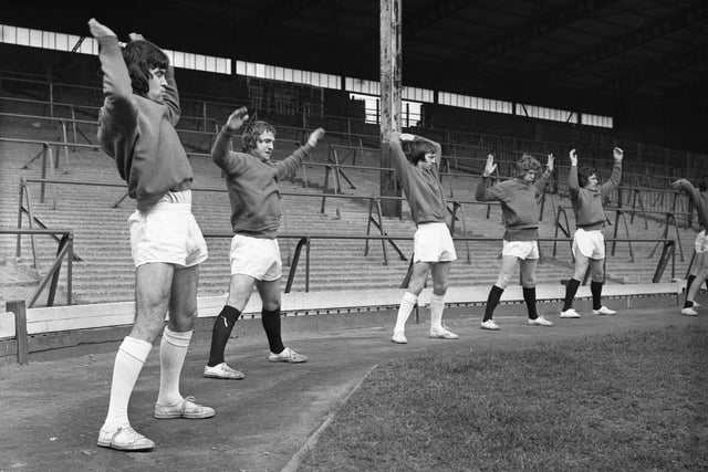 Sunderland players in their last training session before the Luton FA Cup tie at Roker Park.