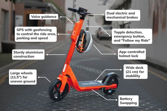 The scooters have a number of hi-tech features