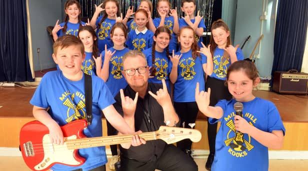 Mill Hill Rocks band with music teacher Tony Lindstedt