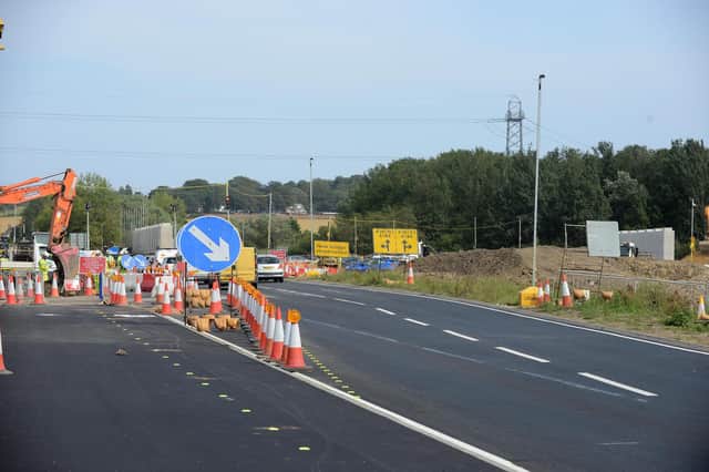 Traffic can now use both lanes as it approaches Testo's Roundabout.