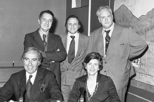 The Radio 4 Any Questions show was broadcast from Hylton Red House Junior School in 1978. The panellists, left to right, were:  Roderick MacFarquhar, MP; David Jacobs, the chairman; astronomer and TV personality Patrick Moore.  Seated were: Norman St John Stevas, MP; and Professor Dorothy Wedderburn.