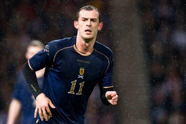 Striker was named in the senior squad for the first time for a friendly against Croatia in March 2008, setting up Kenny Miller for Scotland's goal