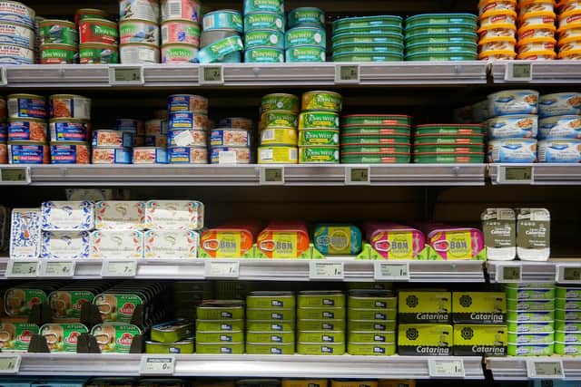 Tinned items are ideal donations for food banks