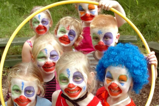 Pupils dressed up as clowns for Circus Week at Hylton Castle Primary School in 2008.