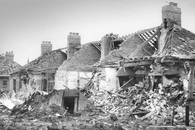 Sunderland was hit by air raids in 1941, including this strike on aged people cottages which were partly demolished.