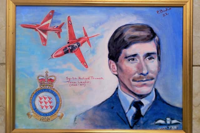A portrait of Red Arrows team leader Richard Thomas by Peter Binks.