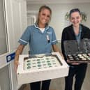 The Specsavers Newcastle Home Visits team presented hard-working care home staff with cakes.
