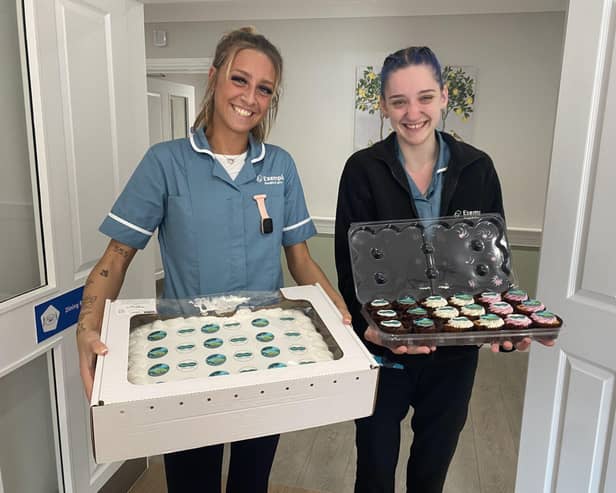 The Specsavers Newcastle Home Visits team presented hard-working care home staff with cakes.