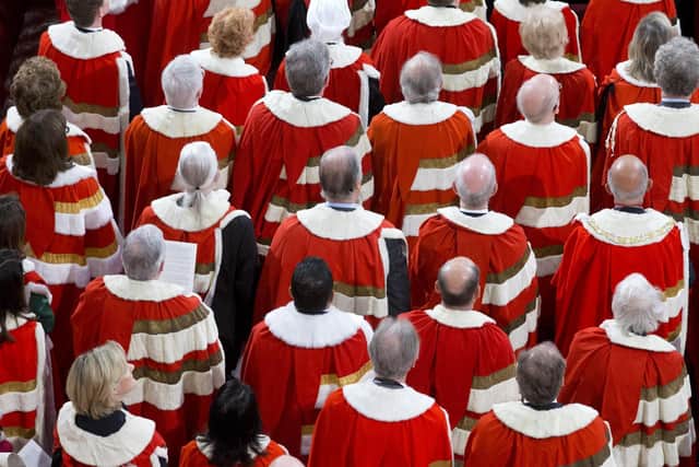 Peers gather in the House of Lords, Westminster