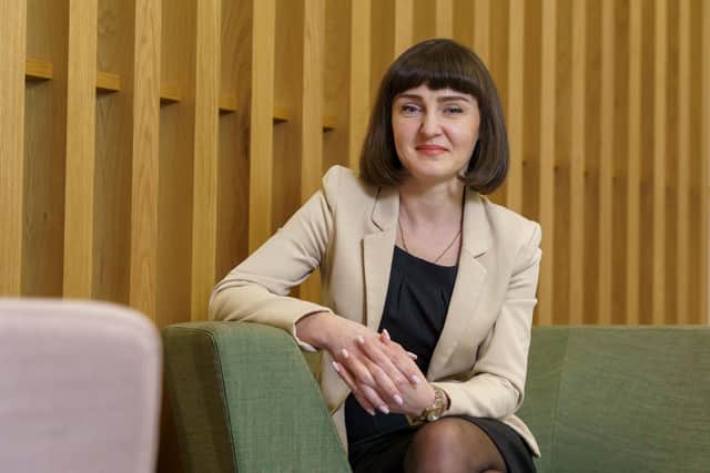 Viktoriia Ishcheriakova at her new place of employment, the University of Sunderland. Picture by DAVID WOOD.