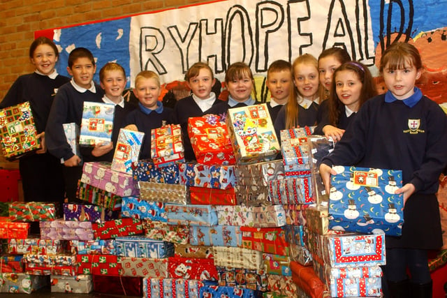 Ryhope Junior School pupils did a wonderful job in collecting for the Operation Christmas Child Appeal 18 years ago.