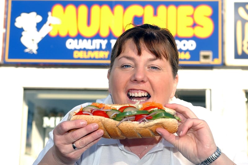 A 2003 reminder showing Lynn Crutwell from Munchies in Prince Edward Road.