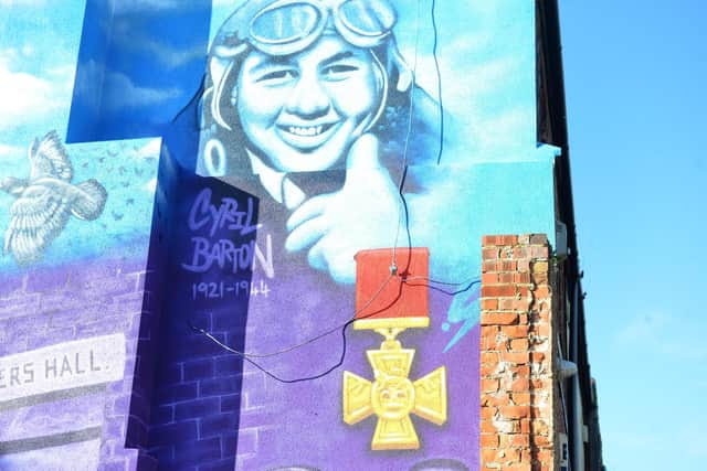A new mural in Ryhope also honours Flying Officer Cyril Barton VC. Picture by Stu Norton.