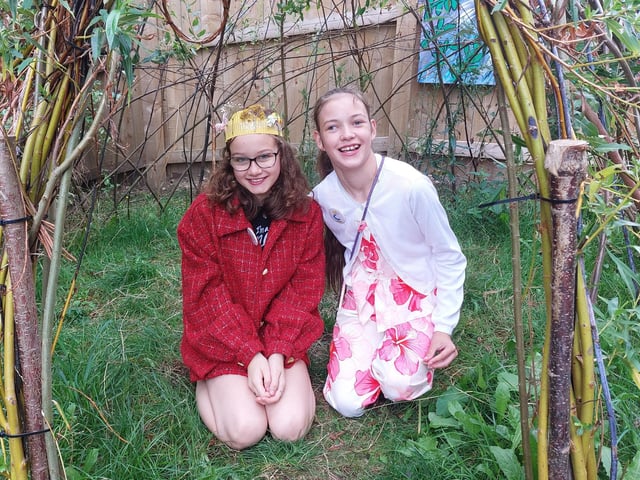 Amelie, aged 12, (left) and Ammia, 13, enjoyed Alice in Wonderland-themed crafts in the garden of Sunderland Winter Gardens and Museum adjoining Mowbray Park on Saturday afternoon.
