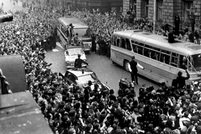 The arrival of The Beatles in November 1963 and look at the crowds.