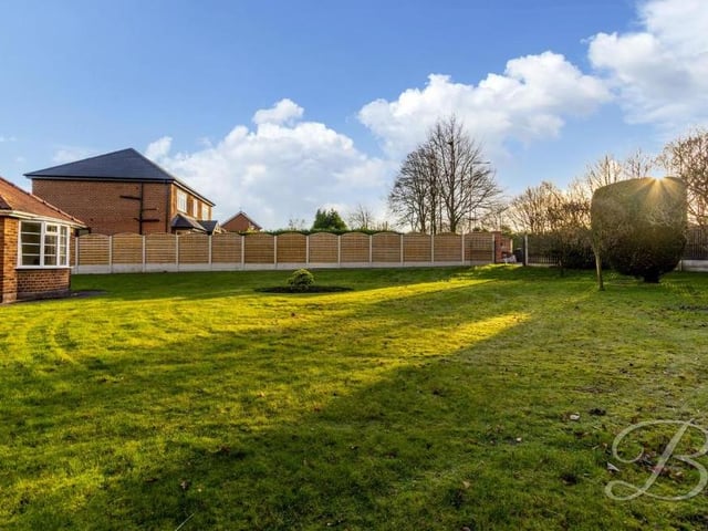 An image that gives an idea of the sheer size of the garden at the Oak Tree Lane property. It is well maintained and could be put to any number of uses.