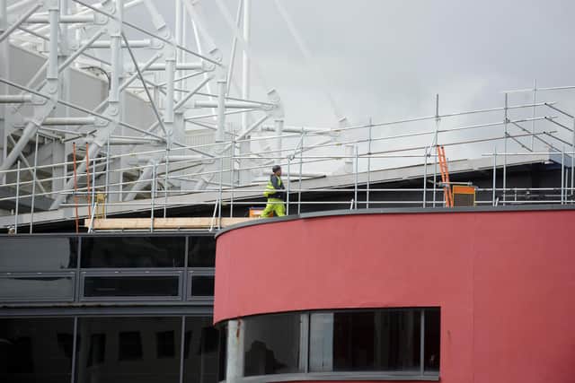 Ongoing roof repairs at Sunderland Aquatic Centre which is due to reopen on July 25.