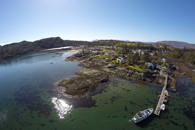 Plockton has its own train station, airfield and berthing facilities for seaborne travellers