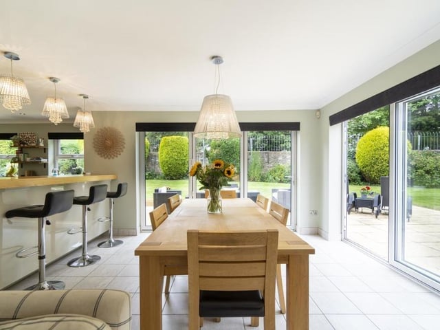 The kitchen has plenty of space for the whole family.