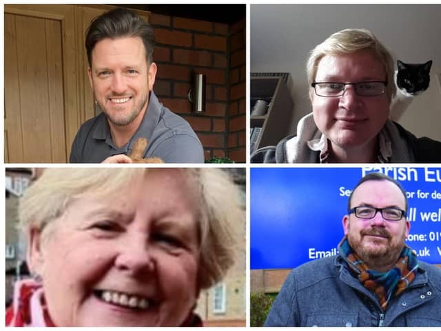 Sunderland City Council Local Election 2024 Candidates St Chad's (clockwise from top left) Chris Burnicle, Scott Burrows, Andrew Rowntree and Sheila Samme. No image for Anthony Usher.