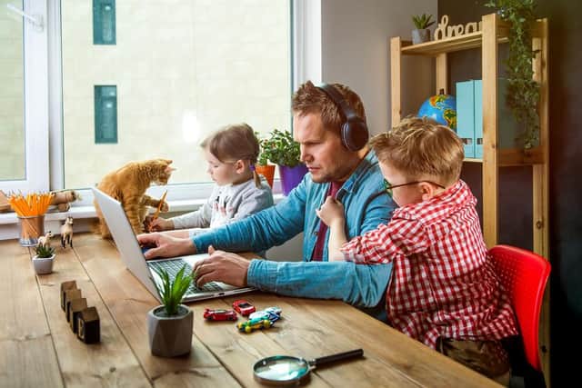 Working from home with little ones in tow, especially if they’ve got school work they need help with, can be demanding (Photo: Shutterstock)