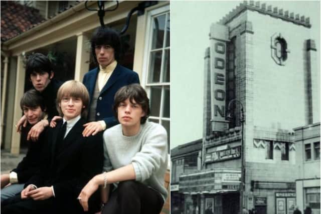 The Rolling Stones in the 1960s and the Odeon where the band played in 1965