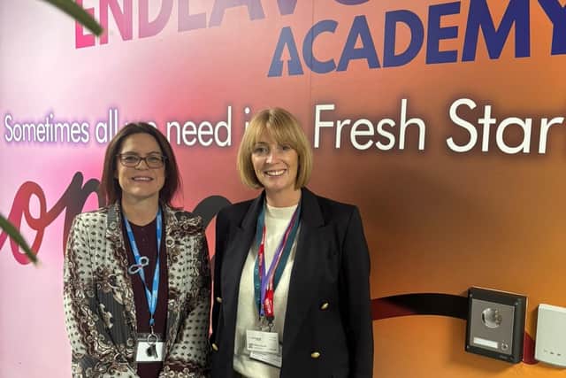 Kerrie Whelan (left), headteacher at Endeavour Academy, and Melissa Garrett, programme manager at Young Enterprise.