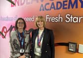 Kerrie Whelan (left), headteacher at Endeavour Academy, and Melissa Garrett, programme manager at Young Enterprise.